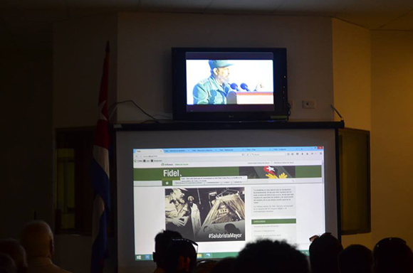 Presentación al público del sitio web que la red Infomed dedicara a Fidel, un espacio que se integra a la red de portales de temas de salud como un valioso recurso de información sobre la huella de nuestro comandante en la salud pública de Cuba y el mundo. 2017